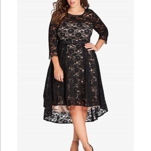 City chic black lace dress